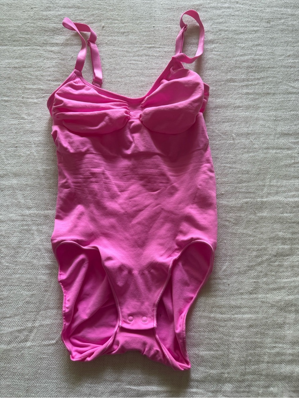 NWOT SKIMS L/XL Pink One-Piece Bodysuit with Adjustable Straps